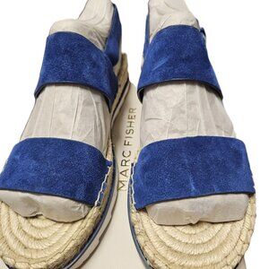 Marc Fisher LTD Phebe2 Blue Suede Espadrilles Sandals Women's SZ 9.5 NEW IN BOX!